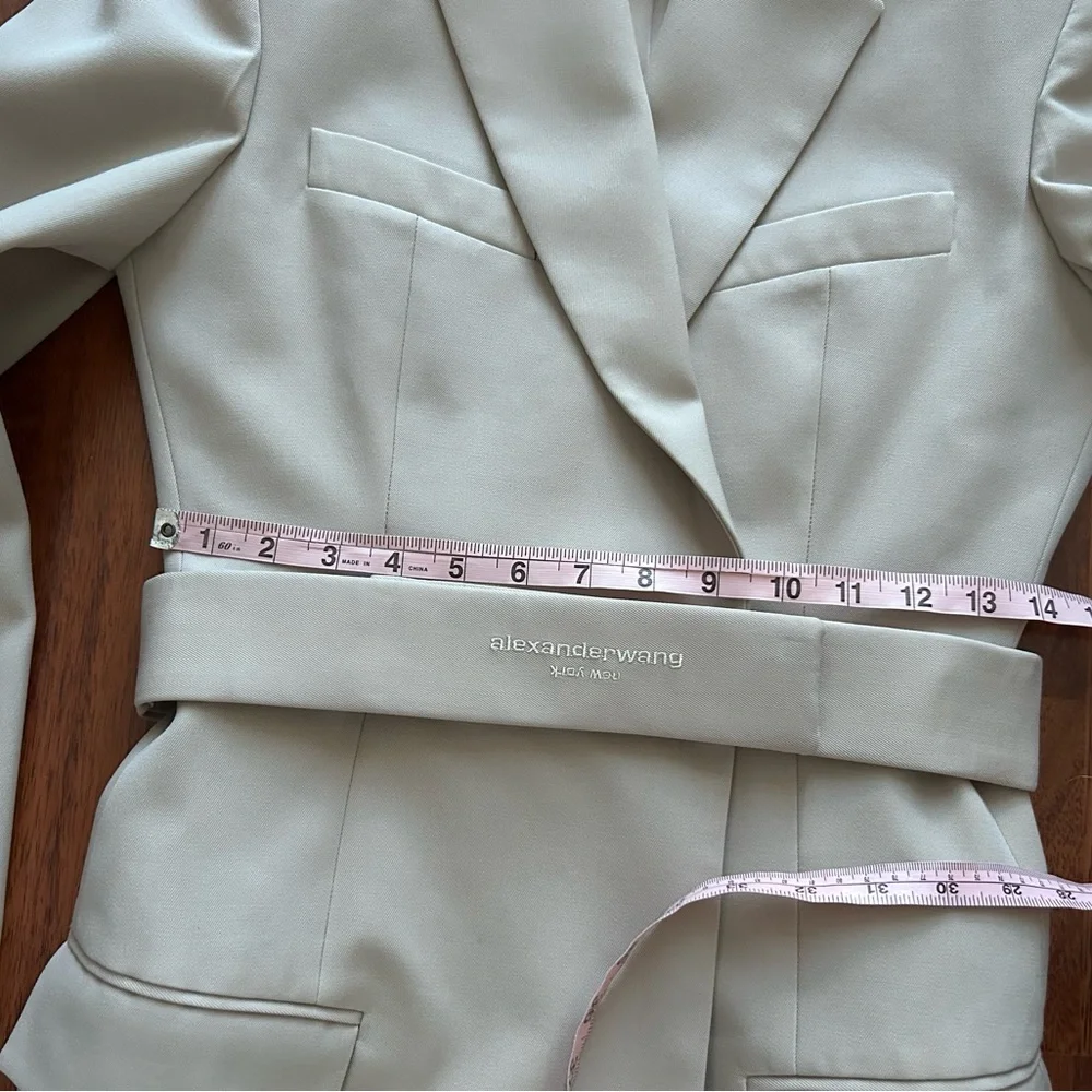 NWOT Alexander Wang Dry Wool Twill Blazer Jacket Dress w/ Logo Belt 4